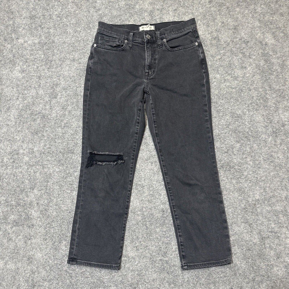 Madewell‎ The Girl Jean Women's Size 25P Black Distressed Denim Pants